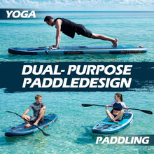 Load image into Gallery viewer, InnoExpo 11' Inflatable Stand Up Paddle Boards with Premium Accessories, Wide Stable SUP Paddle Board Design, Non-Slip Comfort Deck for Youth &amp; Adults (Futuristic/Kayak Seat)
