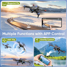 Load image into Gallery viewer, Drone with Camera 1080P for Kids, Adults &amp; Beginners, Foldable Mini Drone, RC Quadcopter with 2 Batteries, One Key Takeoff and Landing, 360° Flip, Gesture Control, Toy Gift for Boys, Girls
