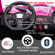 Load image into Gallery viewer, 24 Volt Kids Ride On Toys, 4 Wheels Powerful Drive, Ride On Toys for Big Kids Toys, with Remote Control, Music, 4x4 Rubber Tires (Rose Red)
