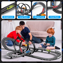 Load image into Gallery viewer, Car Race Track Sets for Boys Kids, Battery or Electric Race Car Track with 4 High-Speed Slot Cars and 2 Hand Controller
