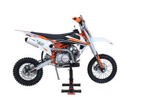 125CC Dirt Bike (A10) 4-Stroke Electric Start Manual 4-Speed, 4.5L Fuel Tank, 14"/12" Tires for Youth Adults (Orange)