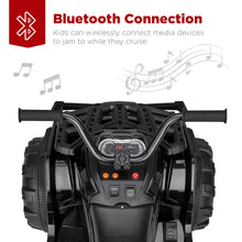 Load image into Gallery viewer, 12V Kids Ride-On Electric ATV, 4-Wheeler Quad Car Toy w/Bluetooth Audio, 3.7mph Max Speed - Black
