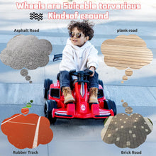 Load image into Gallery viewer, 12V Electric Go Kart for Kids, Electric Pedal Kart with Remote Control, Music, Lights, Accelerator and Brake (White)
