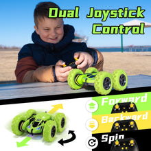 Load image into Gallery viewer, RC Stunt Cars Remote Control Car Double-Sided Driving 360-degree Flips Rotating Car Toy, Green
