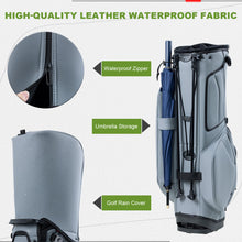 Load image into Gallery viewer, uniHimal Premier 14-Way Golf Stand Bag, Lightweight Leather Classic Gray
