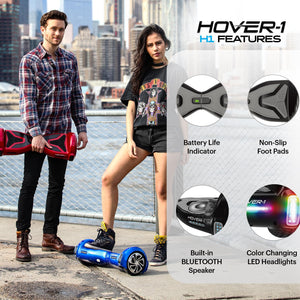 1 H1 Electric Self Balancing Hoverboard with 9 mph Max Speed, Dual 200W Motors, 9 Mile Range, and 6.5”