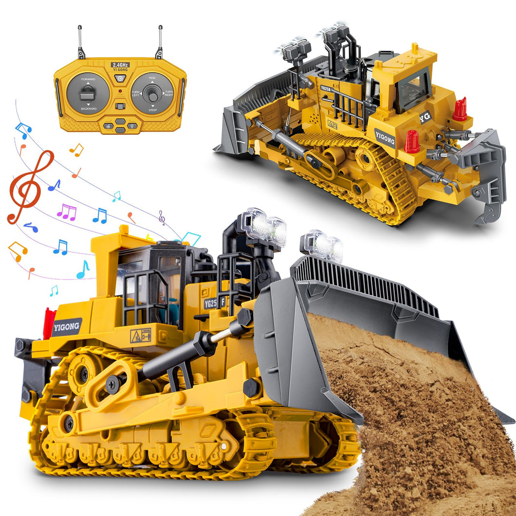 RC Bulldozer Toys - Remote Control Bulldozer Construction Vehicles Trucks Toys