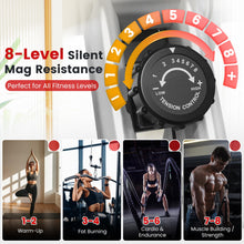 Load image into Gallery viewer, Foldable Exercise Bike with Elliptical Mode, 8-Level Magnetic Resistance Stationary Bike -Grey Red
