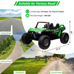 24V 2-Seater Ride-On Electric Vehicle for Kids with Remote Control, Battery-Powered Off-Road UTV Car Toy, Extra Foldable Seat