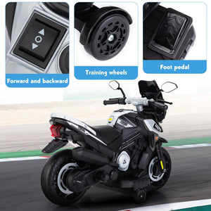 12V Electric Motorcycle for Kids Ride on Toys Motorbike Battery Powered Off-Road Dirt Bikes, Silver