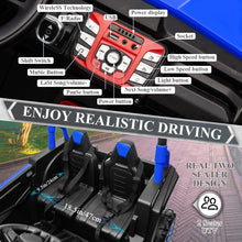 Load image into Gallery viewer, 2 Seater Ride on Car Truck,24V Electric Vehicle Car for Kids 3-8 Years,200W Motors,4 Shock Absorbers, Music Play (Blue)
