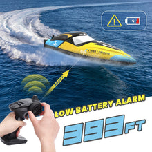 Load image into Gallery viewer, Brushless RC Boat, 30+ mph Fast Remote Control Boats with Never Capsize &amp; Low Battery Alarm Function, 2.4GHz Racing Boat with LED Lights
