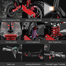 Load image into Gallery viewer, 6000W Dual Motor Electric Scooter for Adults, 55+ MPH Adult Escooter, 70-Mile Range, 60V 38Ah Battery, Hydraulic Brakes, Off-Road
