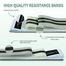 Load image into Gallery viewer, HIMESPORNER 9 PCS Fabric Resistance Bands Set for Working Out-Blue and Green
