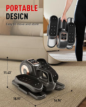 Load image into Gallery viewer, HARISON Under Desk Elliptical Machine with Multi-Functional LCD Display, Ellipse Leg Exerciser for Seniors with 12-Level Adjustable Speed and Resistance Bands
