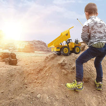 Load image into Gallery viewer, Remote Control Dump Truck - 5-Channel Electric Radio Control Construction Vehicles - Realistic Toy with Lights and Sounds
