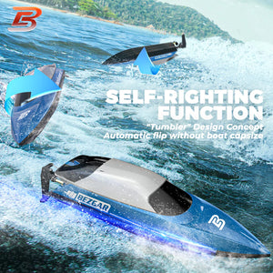Remote Control Boat- 2.4GHz RC Boat with Rechargeable Battery, Fast Speed 20+ MPH with Double-Hatch Design for Lakes & Pools, Summer Toys