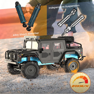 1:12 Scale All-Terrain Remote Control Car, 4WD RC Cars with 2.4 GHz, RC Climbing Truck, IPX4 Waterproof Off-Road Vehicle