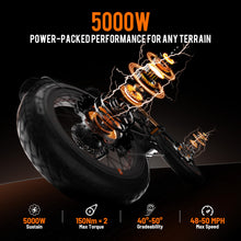 Load image into Gallery viewer, 50mph Electric Bike for Adults, 5000W Dual Motor Ebike, 60V 80AH 235 Miles Long Range Ebike, 26 * 4.0&quot; Fat Tire Electric Mountain Bike
