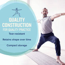 Load image into Gallery viewer, NewMe Fitness Yoga Mat for Women and Men - Large, 5mm Thick, 68 Inch Long, Non Slip Exercise Mats w/ 70 Printed Yoga Poses for Pilates, Workout and Stretching - Home and Gym Essentials - Purple
