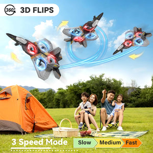 Foam Remote Control Airplanes RC Planes for Kids Adults 4-7 8-16, Remote Control Planes Fighter Jet with Light, 360° Flip Fighter Jet Toy