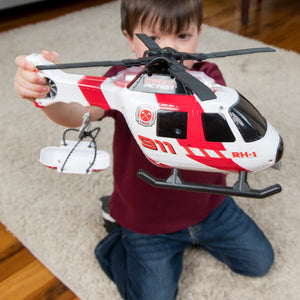 Action Large Helicopter - Lights and Sounds Vehicle with Motorized Turbine and Spinning Rotors