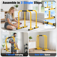 Load image into Gallery viewer, SPORTSROYALS DP3 Dip Station Adjustable Dip Bar - Yellow
