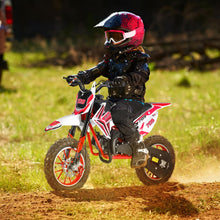 Load image into Gallery viewer, Kids Dirt Bike 49cc 2-Stroke, Mini Pit Bike, Beach Off Road Ride On Vehicle Mini Motorcycle, Pocket Rocket Motocross, 220lbs Weight Capacity Red
