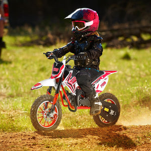 Kids Dirt Bike 49cc 2-Stroke, Mini Pit Bike, Beach Off Road Ride On Vehicle Mini Motorcycle, Pocket Rocket Motocross, 220lbs Weight Capacity Red