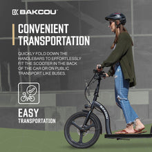 Load image into Gallery viewer, Foldable Badger Electric Scooter with Seat - Matte Black - 350W Motor 36V Battery, Large Wheels, Disc Brakes with Lights, Horn &amp; Charger
