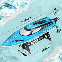 Load image into Gallery viewer, RC Boat, 14 inch Remote Control Boat for Kids and Adults, 25 KPH Fast RC Speed Boats with 1100mAh Battery- HJ815 Blue

