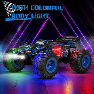 Remote Control Car, 1:18, All-Terrain Remote Control Truck with Headlight and Bodylight, 2WD, 20KM/H, PVC Shell, 2.4GHz, Rechargeable