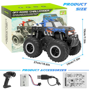 RC Monster Truck 1:16, Electric RC Car RC Monster Car 4WD Rock Crawler Scale Remote Control Truck Toy Cars (Blue)
