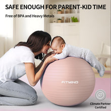Load image into Gallery viewer, FITMIND_ Extra Thick Exercise Ball Yoga Ball 22in/26in/30in for Workout Pregnancy Stability- Pink
