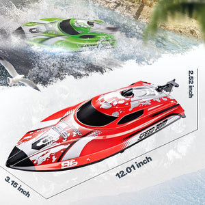 RC Boat for Kids & Adults, Fast RC Speed Boat with 700mAh Battery, Waterproof Toy for Lakes & Pools - TX126 Red