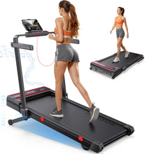 Load image into Gallery viewer, Foldable Walking Pad with 0-15% 9-Levels Auto Incline and Handle Bar - Red
