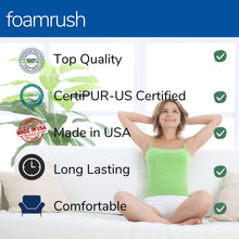 Load image into Gallery viewer, FoamRush 4" x 42" x 72" Bunk, Camping Cot Gel Memory Foam RV Mattress Replacement with Cotton Cover, Medium Firm, Comfort, Pressure Relief, Made in USA, Travel Camper Trailer Truck
