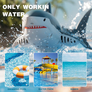 2.4G Remote Control Shark Toy, Electric RC Shark Boat Pool Toys for Kids 3-5 5-7, Toy Shark for Swimming Pool