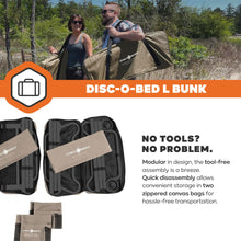 Load image into Gallery viewer, Disc-O-Bed Large Convertible 2 Person Bench &amp; Double Camping Cot, Tan
