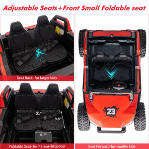 24V 2 Seaters Ride On UTV with Remote Control, Battery Powered Extra Large Ride Car Toy for 2 Kids, Red