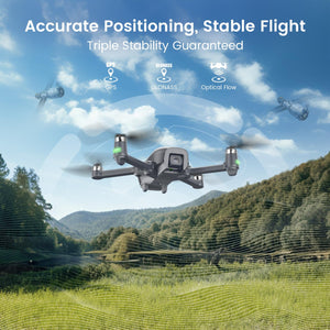 Drones with Camera for Adults 4K, GPS FPV Foldable 5G Quadcopter for Beginners with Optical Flow Positioning, Auto Return Home