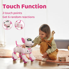Load image into Gallery viewer, Programmable Robot Dog Toy with Voice Control for Kids, 2.4GHz Remote Control Robot Pet with Touch Sensors
