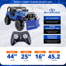 Load image into Gallery viewer, 24 Volt Ride On Car Toy with Snow Plow Scoop and Parental Remote, Blue
