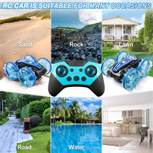 Load image into Gallery viewer, Amphibious Remote Control Car, 2.5GHz 4WD 131Ft 360° Rotation, 180° Flip，60Mins Play, Rechargeable Gesture Rc Car with LED
