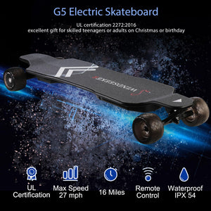 Electric Skateboard with Remote Control for Beginners, 450W Brushless Motor, 18.6 MPH & 7.6 Miles Range