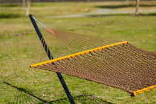 Load image into Gallery viewer, Original Pawleys Island Large Antique Brown DuraCord Rope Hammock – 13 ft. x 55 in., 2-Person, 450 lb Capacity, Oak Spreader Bar, Zinc-Plated Hardware, Handcrafted in the USA
