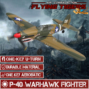 RC Plane 4 Channel Remote Control Airplane - Ready to Fly P-40 Warhawk RC Airplane for Beginners Adult with Xpilot Stabilization System
