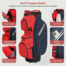 Load image into Gallery viewer, Beutyal 15 Way Golf Cart Bag with Organizer Top, Golf Club Cart Bag for Men
