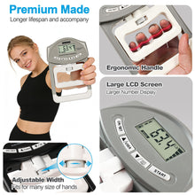 Load image into Gallery viewer, Handeful Grip Strength Tester Trainer - Dynamometer Handgrip Measurer Meter, Handheld Strengthener Exerciser for Sports, School, and Home Use（Grey with strengthener）
