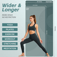 Load image into Gallery viewer, PAIDU Large Yoga Mat, 72" x 36" x 2/5"（10MM） Thick Non-Slip Exercise Mat, SGS-Certified POE Material, Ideal for Home Gym, Yoga, Pilates, Fitness Workouts &amp; Floor Mat （Deepgreen - Double C）
